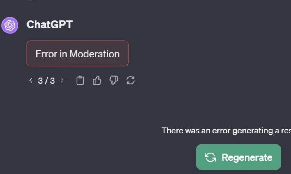 ChatGPT Error in Moderation