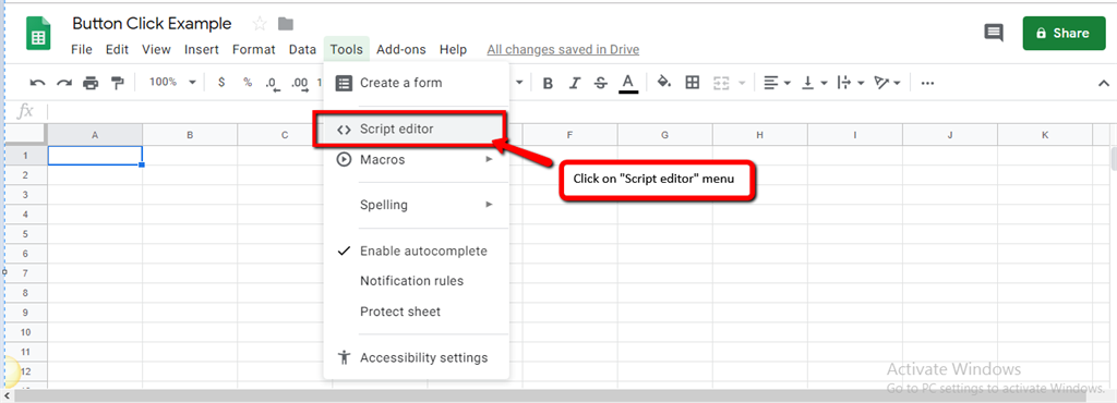 Creating Conditional Buttons within Google Sheets