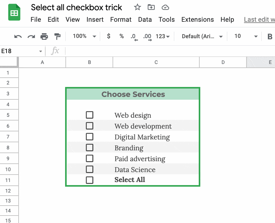 How to Insert Checkbox in Google Sheets