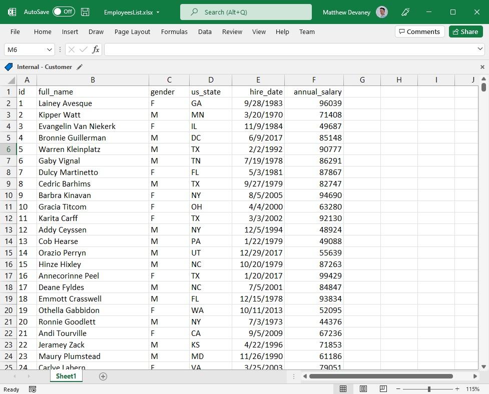 SQL Export to Excel