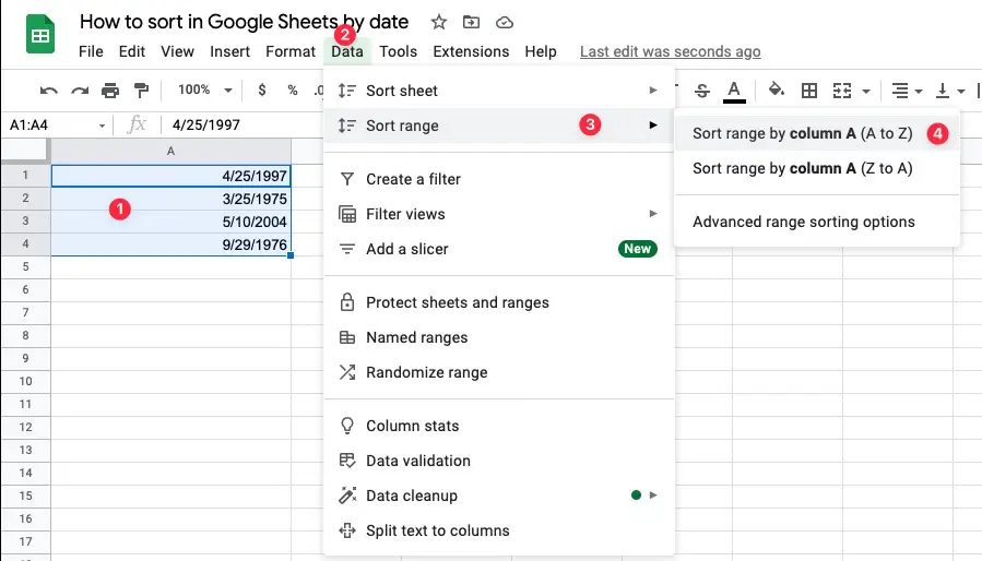 How to Use Google Sheets Sort by Date